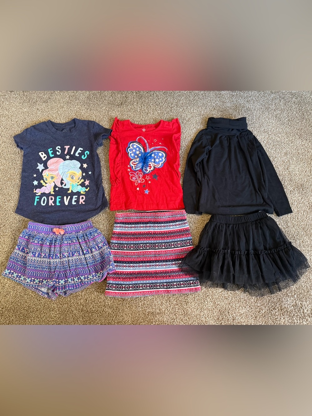 Mixed Skirts Shorts Shirts Long Short sleeves Girls Size 3T